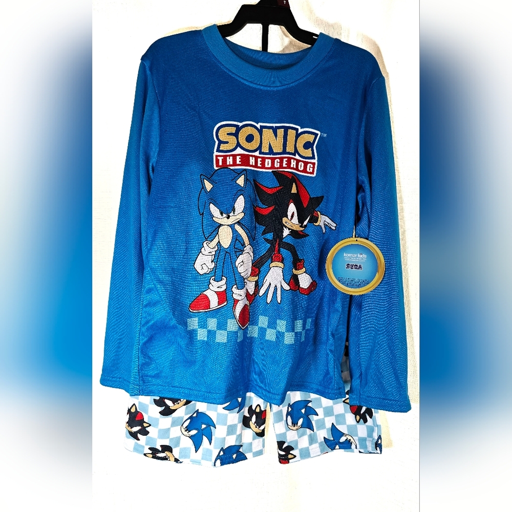 Nwt Sonic The Hedgehog Sz 6/7 PJ Set